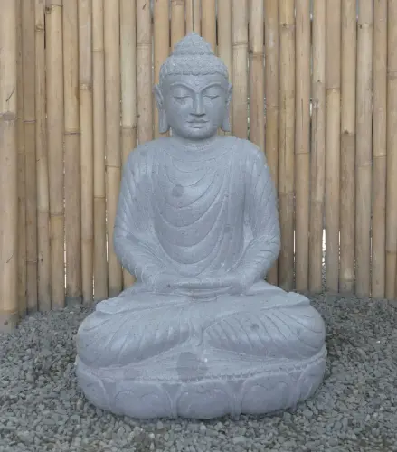 Product image of the product “Seated Buddha made of Riverstone in Dhyana position - gesture of meditation, H. 81cm. ”